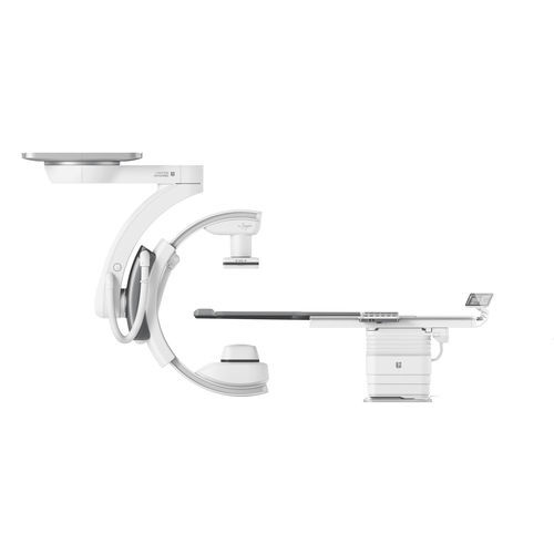 Deckenmontierter C-Bogen - uAngio&reg; AVIVA CX - Shanghai United Imaging - mit Flachbildsensor / mit integriertem Bildschirm