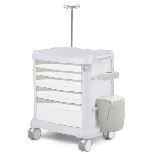 Medizinischer Wagen - AB10.20 - Inspital Medical Technology - Edelstahl / 5 Schubladen / mit Platte