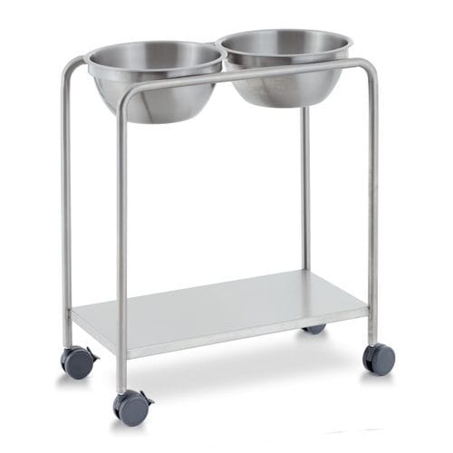 Schalenhalter mit zwei Schalen - BS90.04 - Inspital Medical Technology - zur Montage auf Rollwagen / Edelstahl