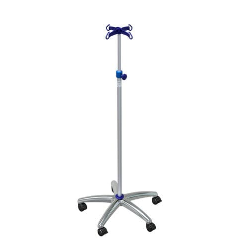 Infusionsständer auf Rollen - 144509 - Adexte - 4 Haken / teleskopisch / höhenverstellbar