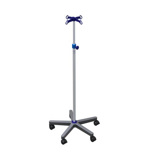 Infusionsständer auf Rollen - 144510 - Adexte - 4 Haken / teleskopisch / höhenverstellbar