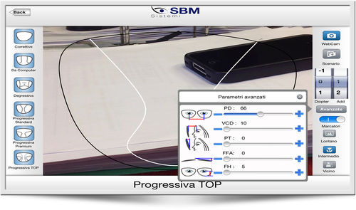 IOS-Applikation / Simulation - OPTIC STUDIO - SBM Sistemi - für Ophthalmologie / Auge / Augmented Reality