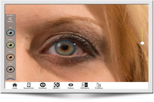 IOS-Applikation / Beschaffung - COLORED CONTACT LENSES - SBM Sistemi - für Ophthalmologie / Auge / iOS