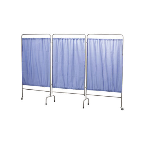 Medizinischer Bettschirm auf Rollen - AD-223.P - DUMAN HOSPITAL FURNITURE - 3 Flügel / Edelstahl