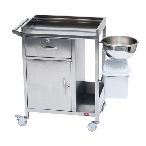 Wagen für Instrumente - AD-850.01 - DUMAN HOSPITAL FURNITURE - Pflege / Edelstahl / 1 Schublade