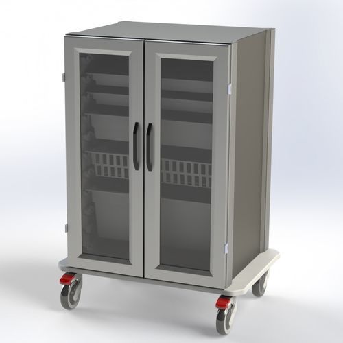 Abstellschrank - 120.4572 - SEBA HANDELS - auf Rollen / mit Korb / mit Platte