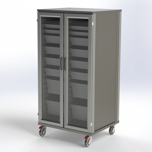 Schrank mit Tür - 724.9072 - SEBA HANDELS - auf Rollen / mit Korb / Edelstahl