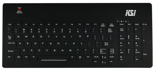Medizinische Tastatur / mit Ziffernblock - KSI-1801 SX B - Key Source International - mit internationalem Tastaturlayout / Silikon / mit LED-Hintergrundbeleuchtung
