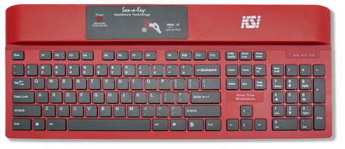 Medizinische Tastatur / mit Ziffernblock - KSI-1700 SX HR-16 RED - Key Source International - mit internationalem Tastaturlayout / mit RFID-Technologie / desinfizierbar