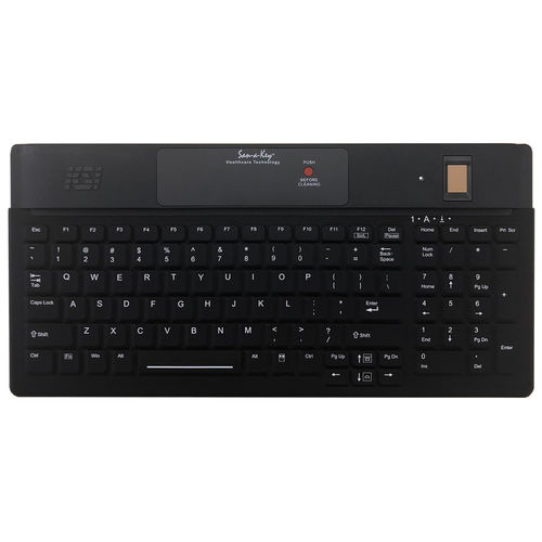 Medizinische Tastatur / mit Ziffernblock - KSI-1802R SX FFFB - Key Source International - Silikon / mit LED-Hintergrundbeleuchtung / biometrisch