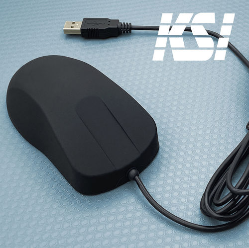 Optische medizinische Maus - KB-MOUSE-BLACK - Key Source International - USB / mit Tastrad / Silikon