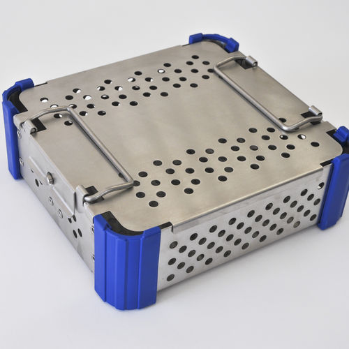 Sterilisationskorb für zahnärztliche Instrumente - STD SHORT 75 - ALFAPLEX - für orthopädische Instrumente / perforiert / Edelstahl