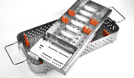 Sterilisationstablett für Instrumente - ALFAPLEX - perforiert / Edelstahl