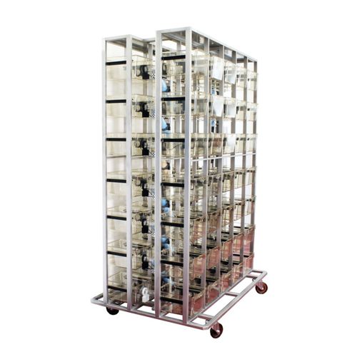 Modularer Tierkäfig für Tierversuche - ColonyRack - PhenoSys - auf Rollen