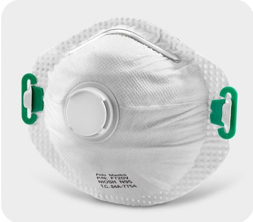 P2-Schutzmaske - F225V - FIDO MASKS CO., LTD. - ohne Latex / mit Exspirationsventil / schalenförmig