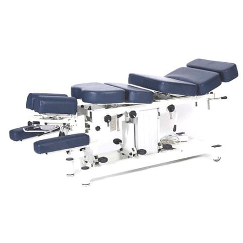 Elektrische chiropraktische Behandlungsliege - EL08 - V2U Healthcare - auf Rollen / mit Armstütze / mit Kopfstütze
