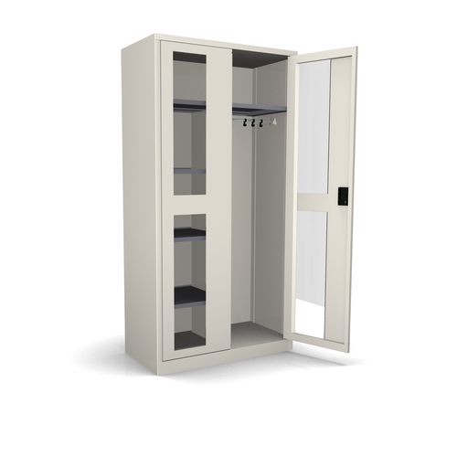 Schrank für Umkleideräume - 60.611.110 - LISTA - mit Regal / mit Flügeltür / mit Kleiderablage