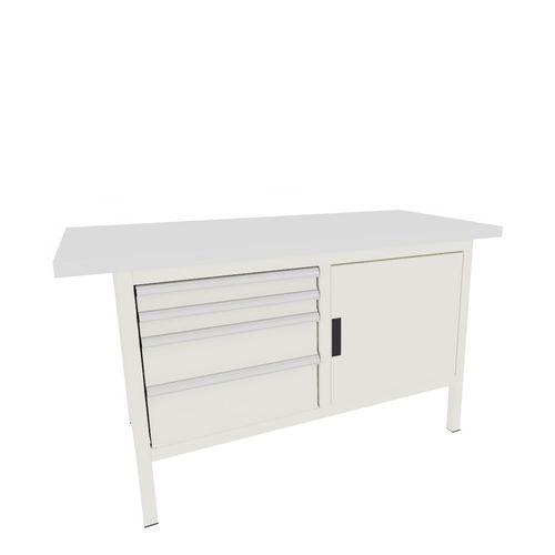 Arbeitsfläche mit Schublade - 64.115.110 - LISTA - mit Tür