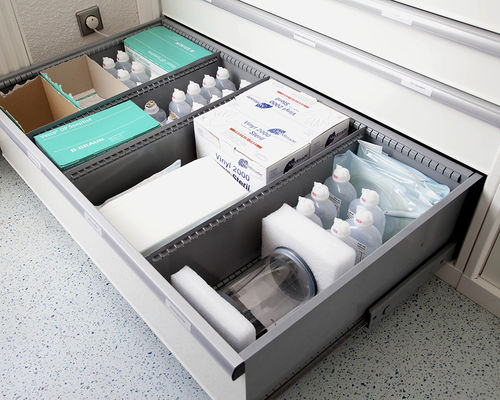 Schrank mit Schublade - 78.714.110 - LISTA - weiß / grau / blau