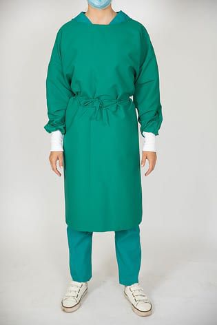 OP-Kittel / unisex - 145 - Gowri Health House - aus Baumwolle / atmungsaktiv / grün