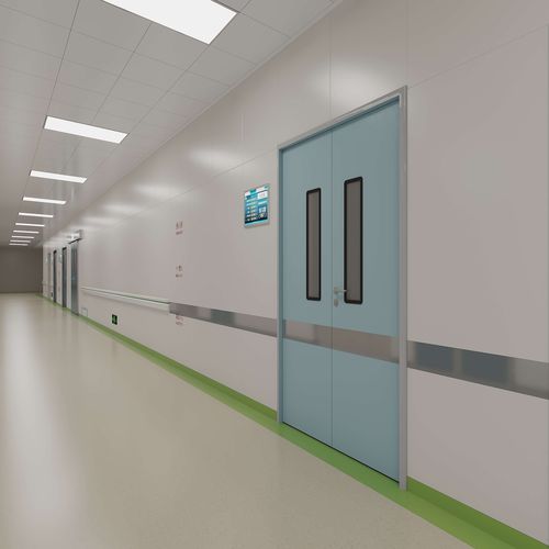 Tür für Krankenhaus - Shenzhen Seacrown Electromechanical - einflügelig / Edelstahl / Typ Y