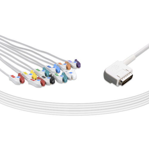 Medizinisches EKG-Kabel - E10R-KZ2-P - Unimed Medical Supplies - 10 Adern / für GE Healthcare / wiederverwendbar