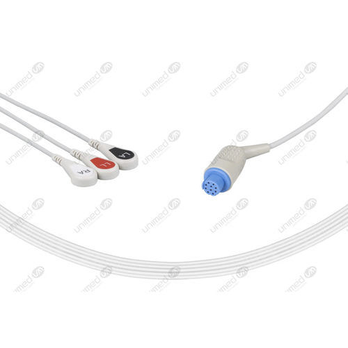 Medizinisches EKG-Kabel - 2395S - Unimed Medical Supplies - 3-Kabel / wiederverwendbar