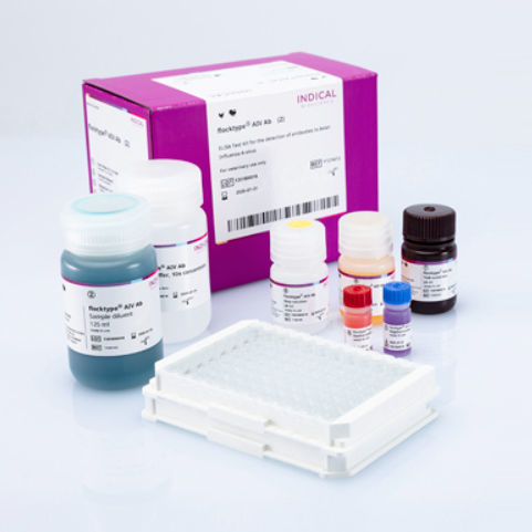 Testkit für Veterinärmedizin - flocktype AIV Ab - INDICAL BIOSCIENCE GmbH - für Geflügel / für Antikörper / TMB