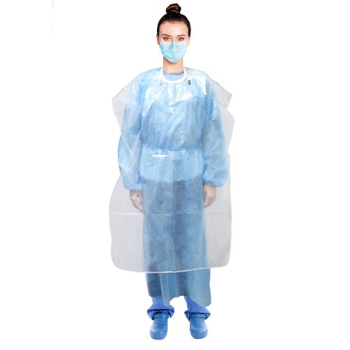 Medizinische Schürze / unisex - iApron™ - Pac-Dent - aus Polyethylen / wasserdicht / blau