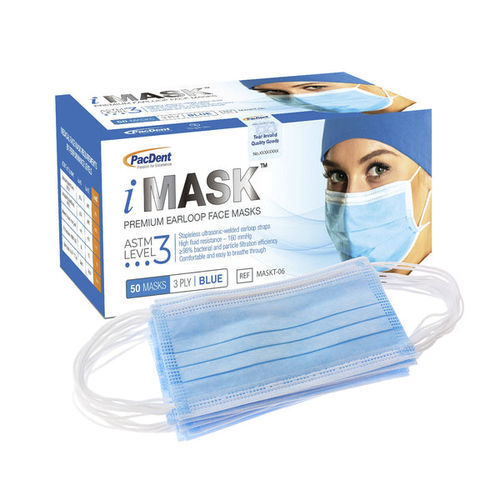 OP-Maske / Niveau 3 - iMask™ - Pac-Dent - für Erwachsene / 50er-Packung / blau