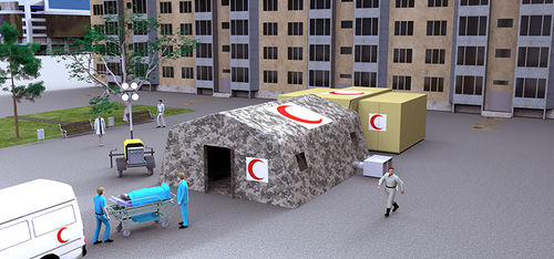 Medizinisches Rettungszelt - (1+1) - U-PROJECT - Transfer / aufblasbar