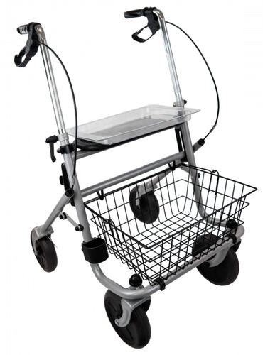 Rollator mit 4 Rädern - Shanghai Haozheng Metal Products - Stahlrahmen / mit Sitz / höhenverstellbar