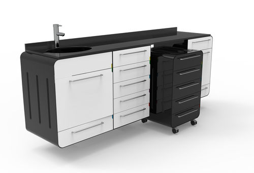 Schrank für zahnärztliche Instrumente - KUVARS 01 - Grup Dental Medikal - für Zahnarztpraxis / mit Waschbecken / mit Schublade