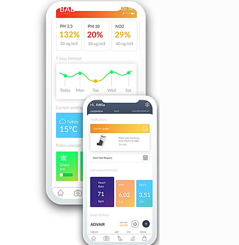 Mobile Applikation / zur Verwaltung von Asthma-Patienten - Spirocco - Monitoring / medizinisch / Spirometrie
