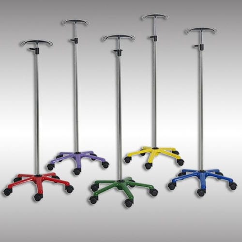 Infusionsständer auf Rollen - 5810 - HYZMED Medical - 2 Haken / Edelstahl / Aluminium