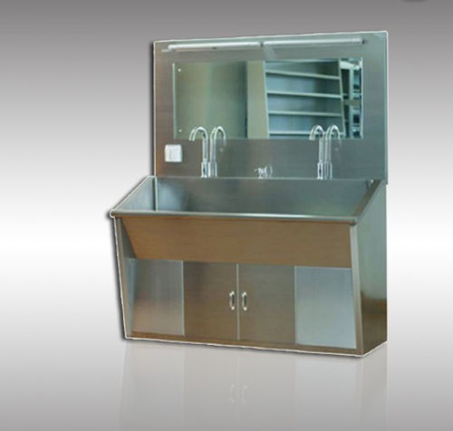 Medizinisch Spüle - SS027 - HYZMED Medical - 2 Stationen / Edelstahl
