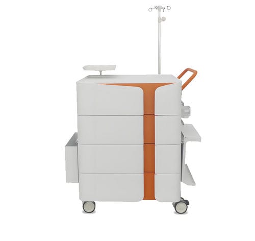 Notfallwagen - Emergency Cart B-9-1 - HYZMED Medical - Lager / mit Platte / Abfalleimer
