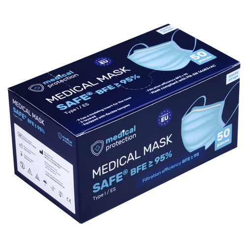Baumwolle-Schutzmaske - SAFE® type I ES  - Medical Protection - Polyester / Halbgesicht / Erwachsene