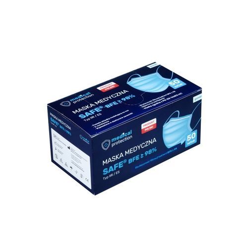 Baumwolle-Schutzmaske - SAFE® type IIR ES - Medical Protection - Polyester / mit Filter / Halbgesicht