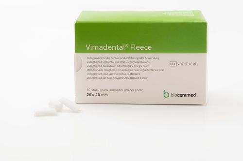 Zahnchirurgie-Matrix - Vimadental® Fleece - Bioceramed - Collagenbeschichtung / resorbierbar / hämostatisch