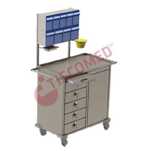 Medizinischer Wagen - TCDE 1590 - Tiscomed - für Kliniken / Medikamente / für Verbandmaterial