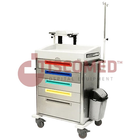 Notfallwagen - TCEC 1410 - Tiscomed - medizinisch / für Kliniken / für Defibrillator