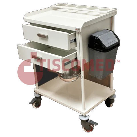 Medizinischer Wagen - TCDE 1555 - Tiscomed - für Verbandmaterial / Abfalleimer / Schale