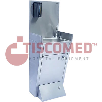 Medizinischer Spüle - TINI 4081 - Tiscomed - für Hygienebereich / 1 Station / Edelstahl