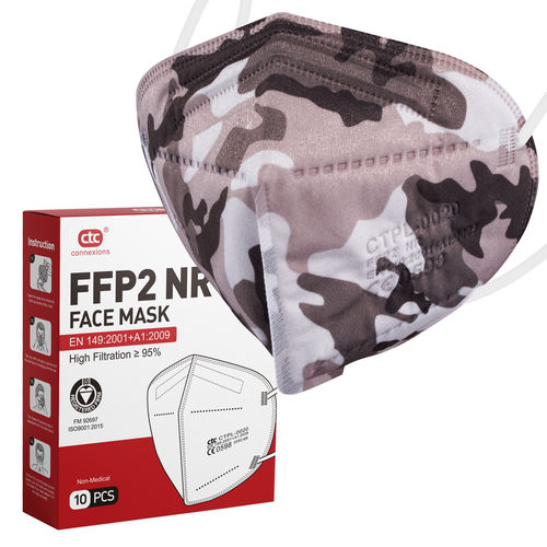 FFP2-Schutzmaske - Camouflage - Connexions Technology - Vlies