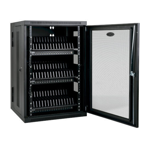 Schrank zum Laden von Tablet-PCs - CS48USB - TRIPP-LITE - für Krankenhaus / mit Regal / mit Tür