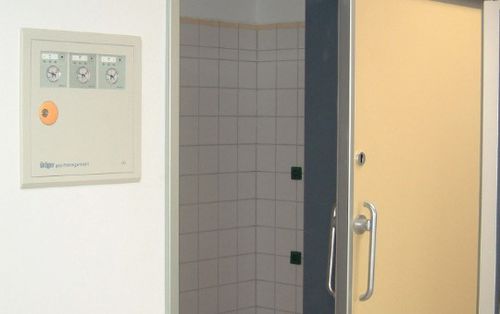 Tür für Krankenhaus - CLEAN K1-A F - KOS Spezialtüren GmbH - Schiebe / Aluminium / hermetisch dicht