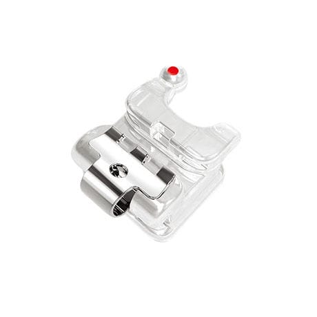 Orthodontie Bracket / ästhetisch - Glacier II - Innovative Material and Devices, Inc. - selbstabklemmend / Keramik / transparent