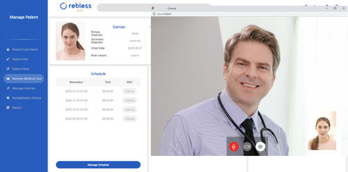 Web-Anwendung / Kommunikation - rebless clinic - H Robotics - Reporting / Umform / überwacht
