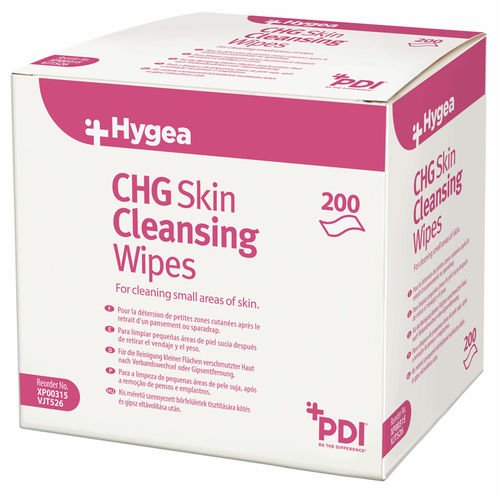 Feuchte Reinigungstücher / für Körperhygiene - Hygea CHG - PDI International - 200er-Packung
